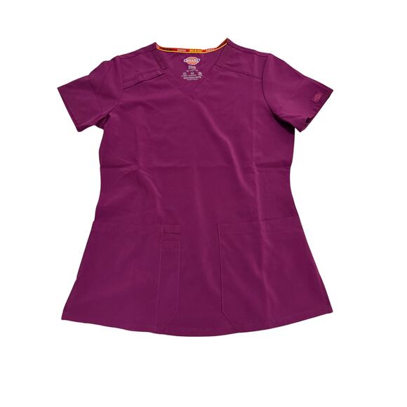 NWT Dickies maroon scrub top sz XS nurse medical - Picture 1 of 6